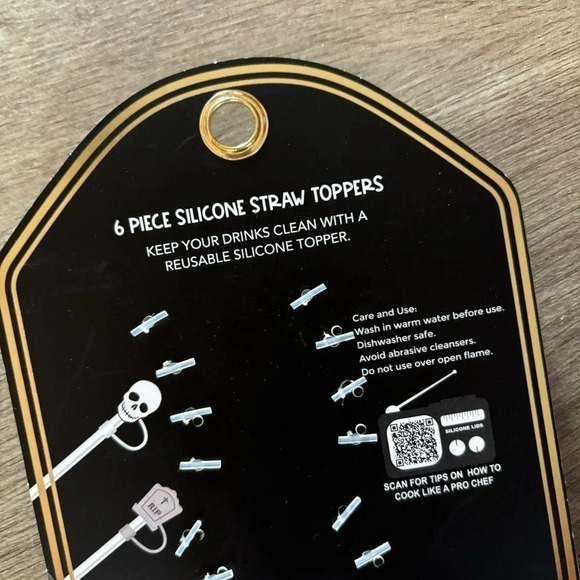 Social Chef 6 Piece Halloween Straw Toppers Skull Coffin Headstone Stanley Cups - Picture 2 of 2